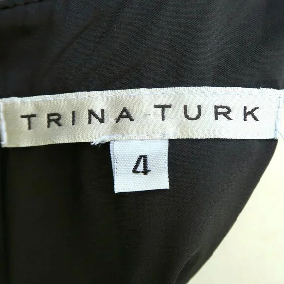 Trina Turk Jersey Sheath Dress Long Sleeves Geometric Print Size 4 - Picture 5 of 6